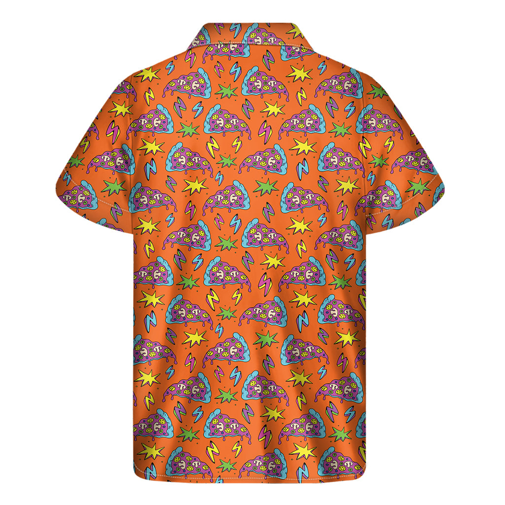 Trippy Pizza Pattern Print Men's Short Sleeve Shirt