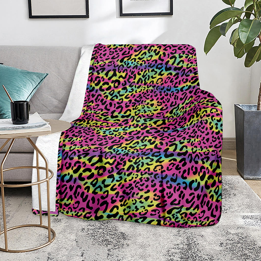 Trippy Psychedelic Leopard Print Blanket