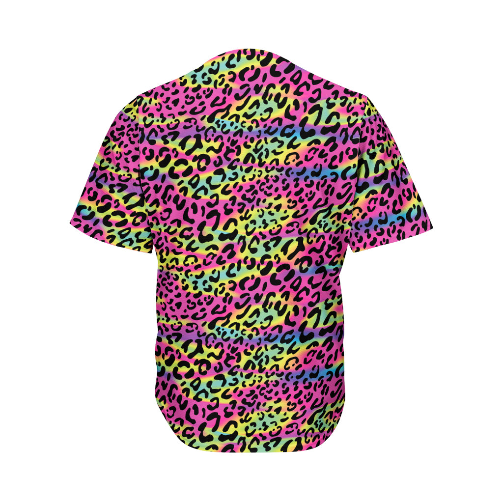 Trippy Psychedelic Leopard Print Men's Baseball Jersey