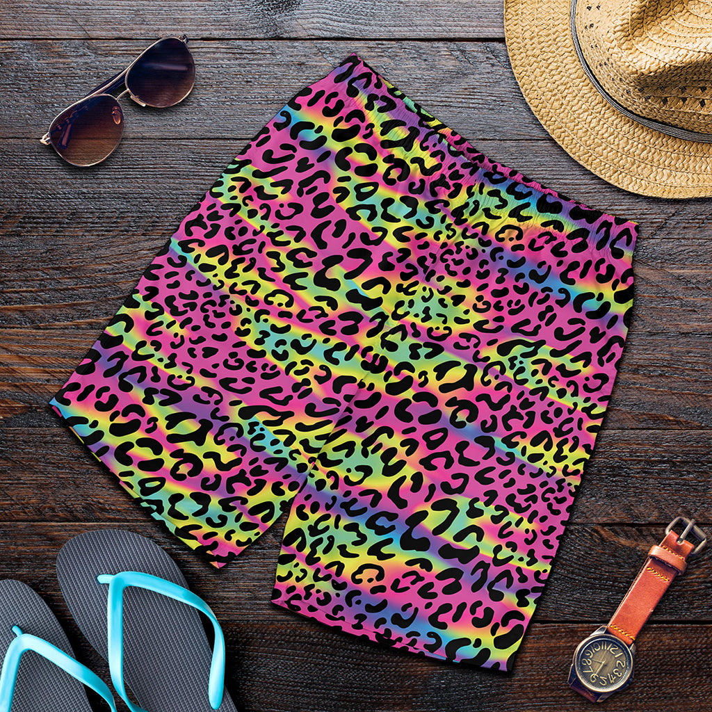 Trippy Psychedelic Leopard Print Men's Shorts