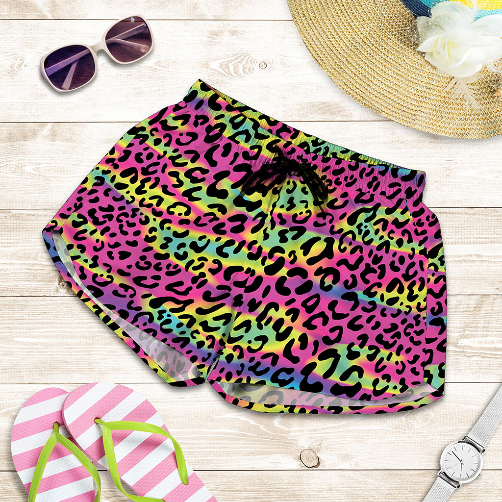 Trippy Psychedelic Leopard Print Women's Shorts