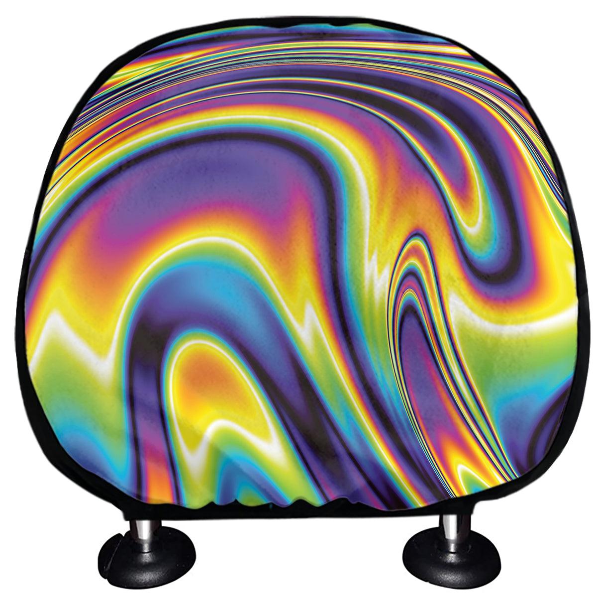 Trippy Rave Print Car Headrest Covers