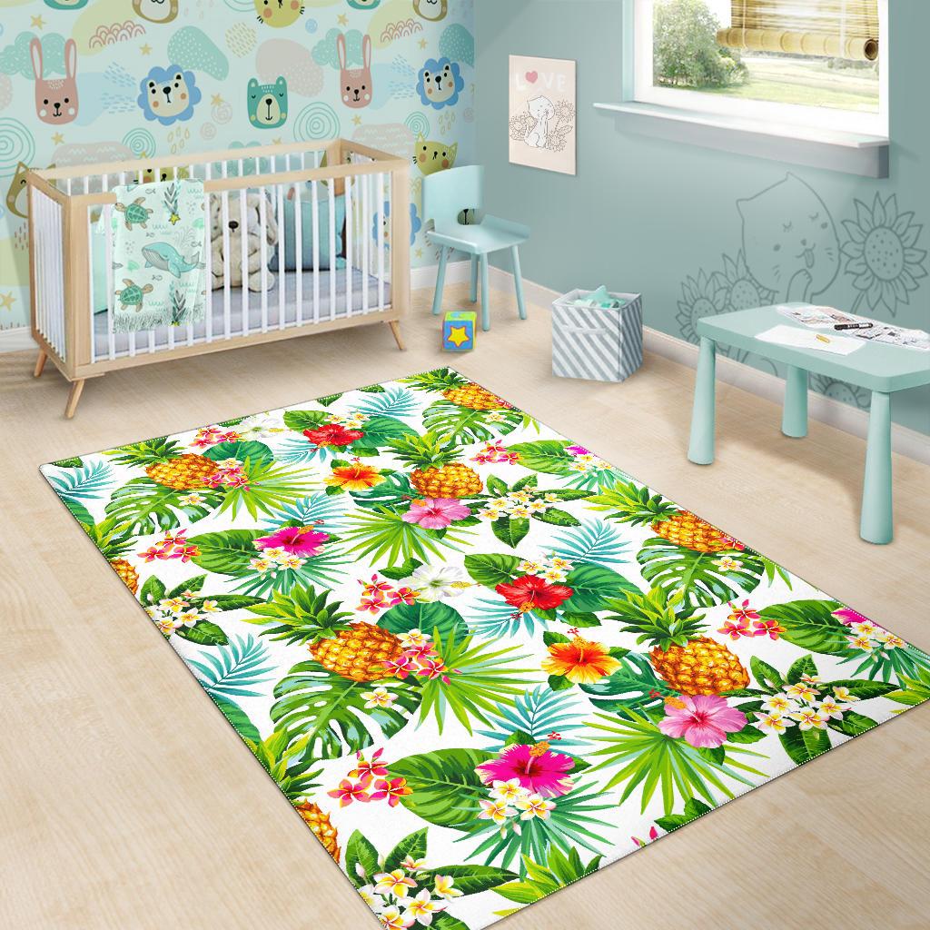 Tropical Aloha Pineapple Pattern Print Area Rug GearFrost