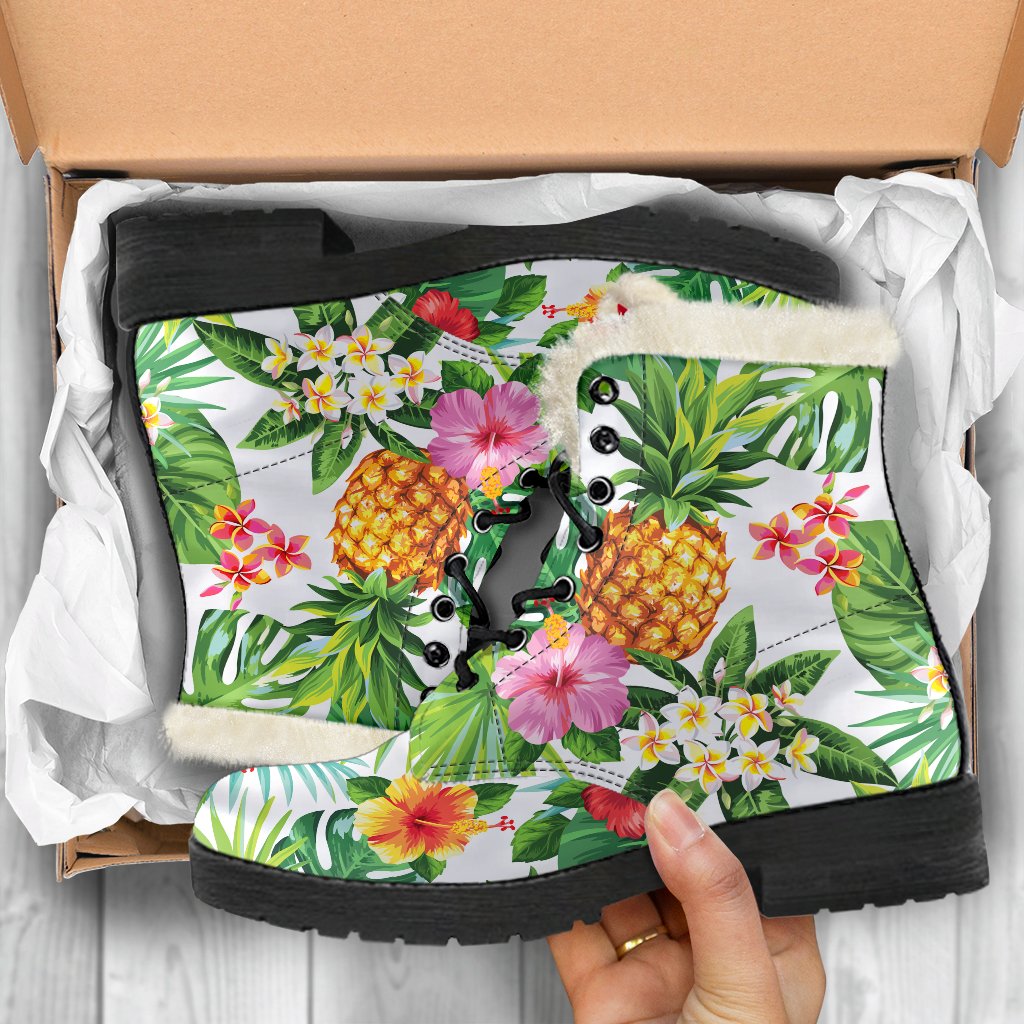 Tropical Aloha Pineapple Pattern Print Comfy Boots GearFrost