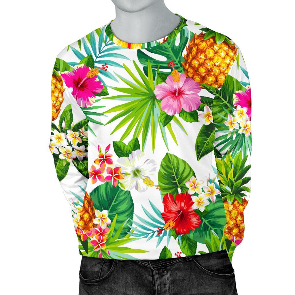 Tropical Aloha Pineapple Pattern Print Men's Crewneck Sweatshirt GearFrost