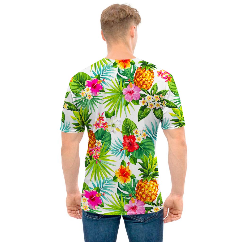 Tropical Aloha Pineapple Pattern Print Men's T-Shirt