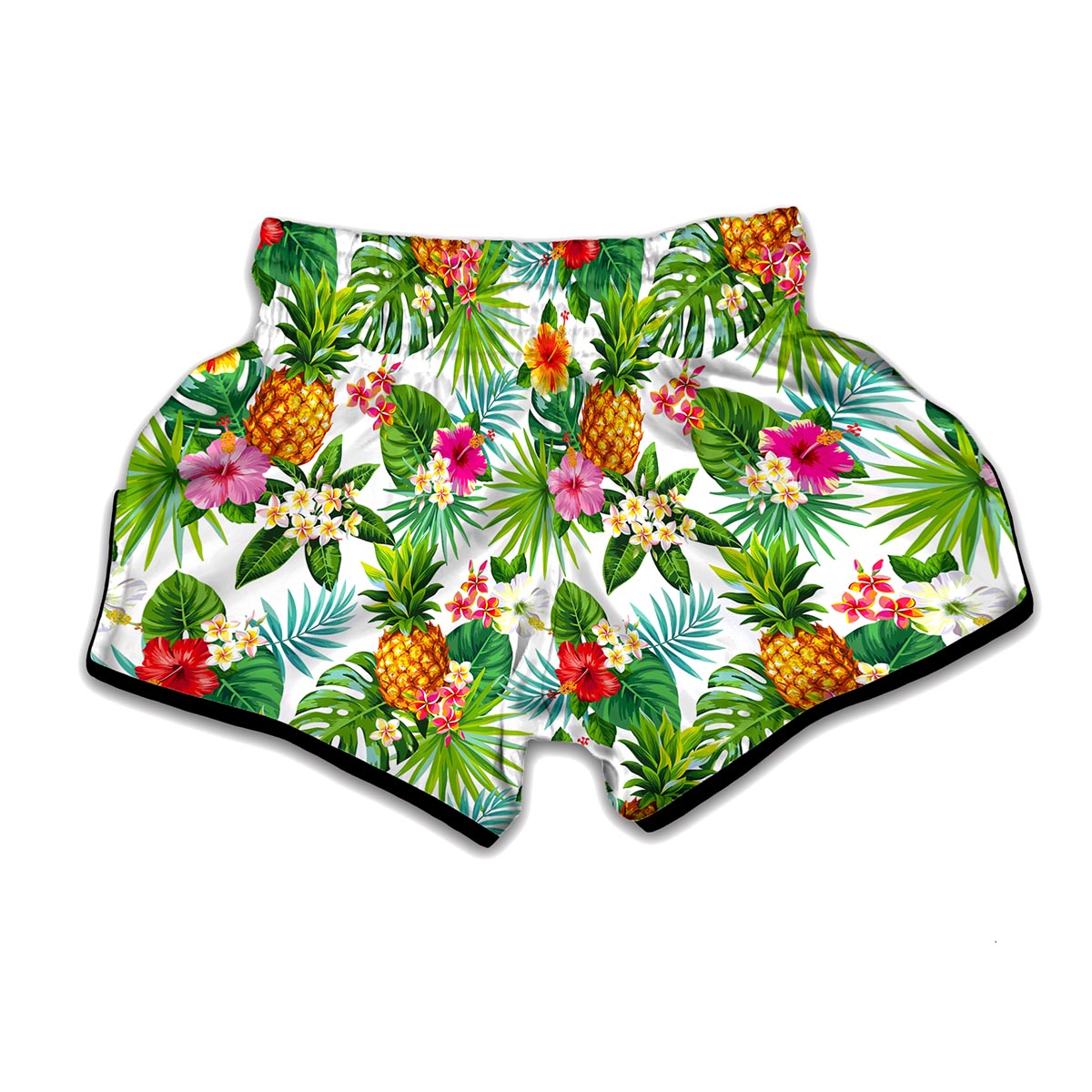Tropical Aloha Pineapple Pattern Print Muay Thai Boxing Shorts