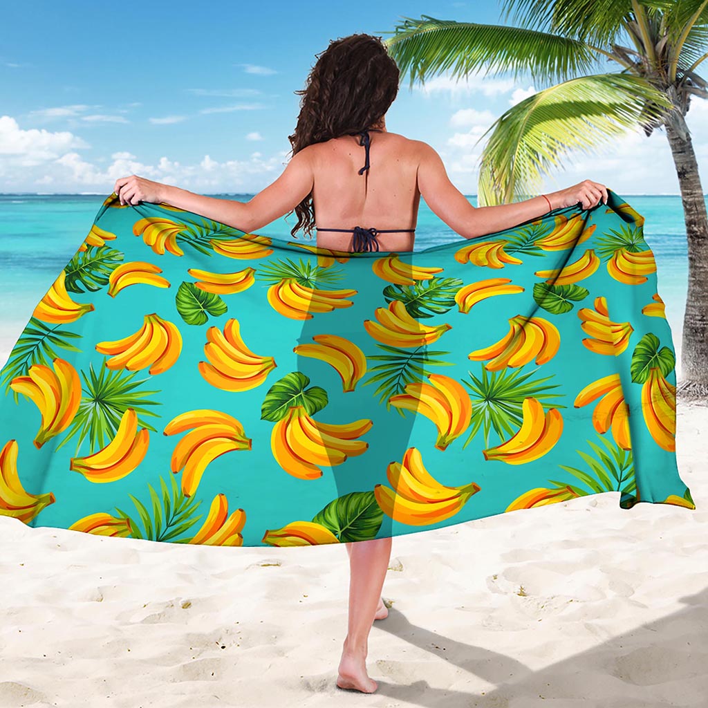 Tropical Banana Leaf Pattern Print Beach Sarong Wrap