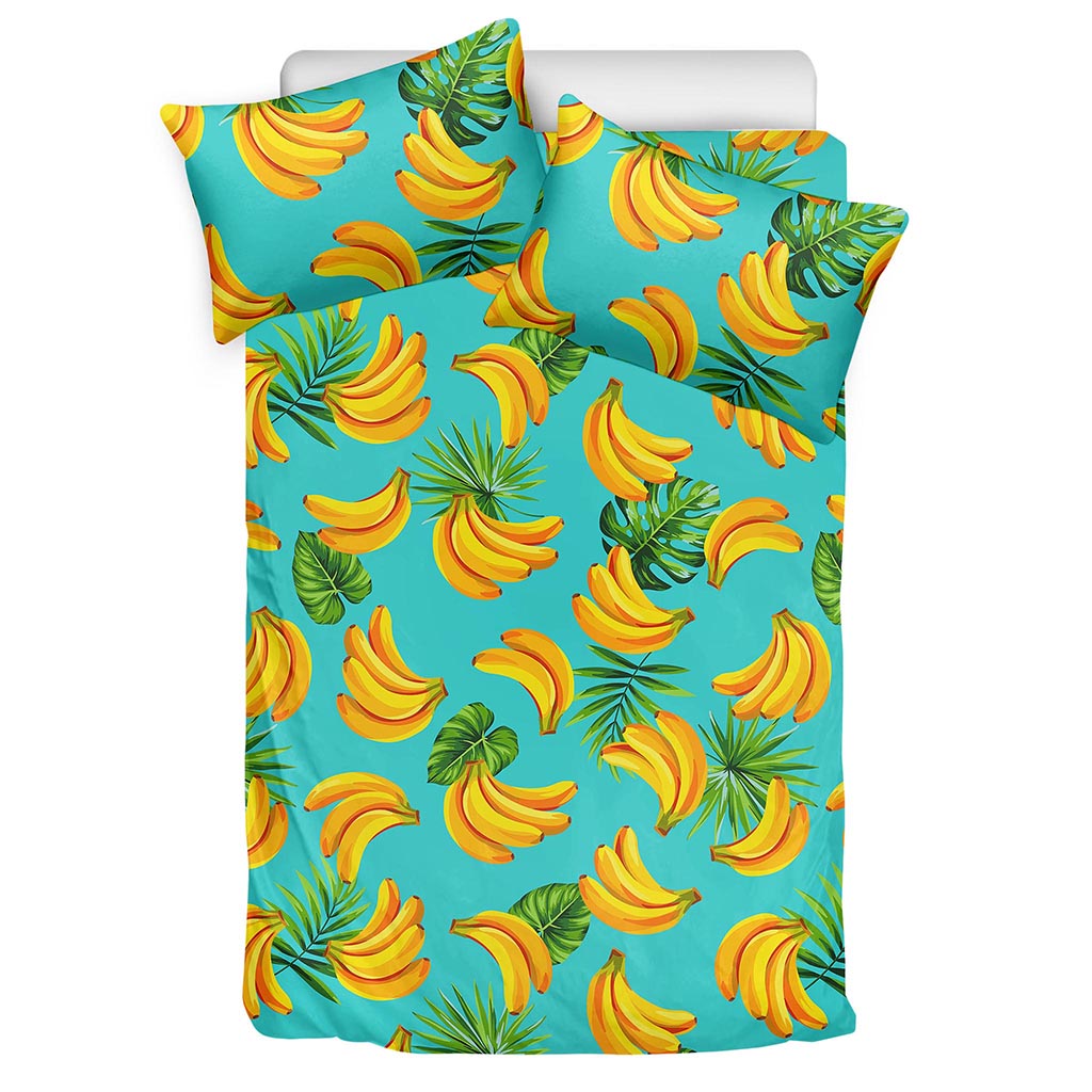 Tropical Banana Leaf Pattern Print Duvet Cover Bedding Set