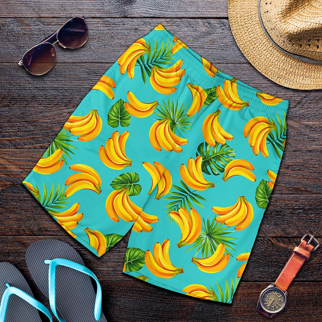 Tropical Banana Leaf Pattern Print Men's Shorts