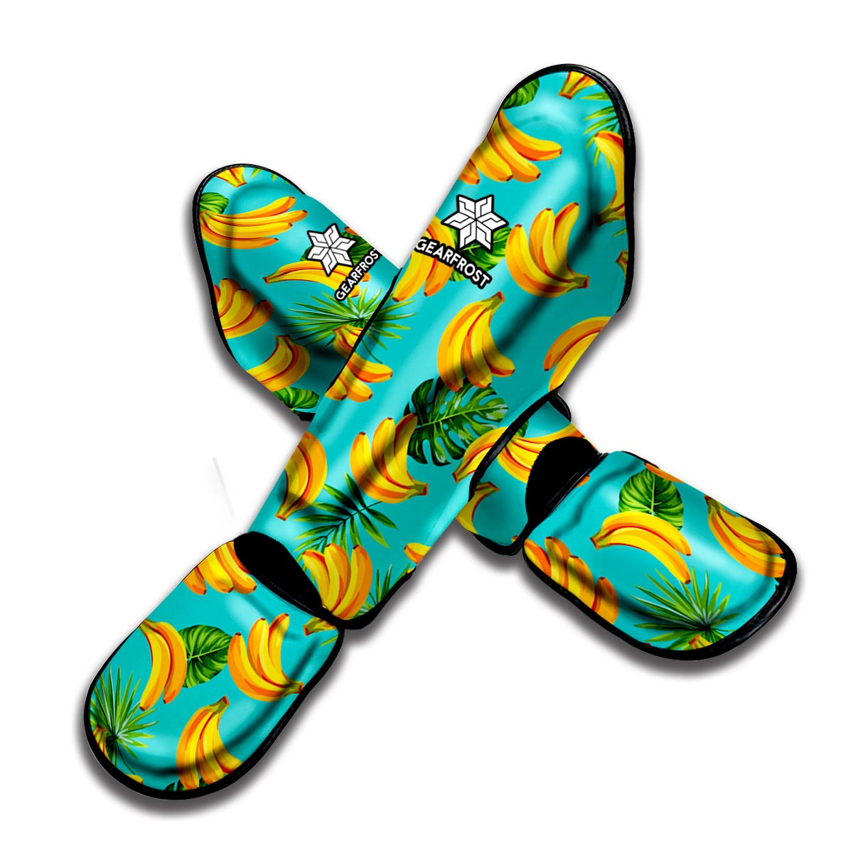 Tropical Banana Leaf Pattern Print Muay Thai Shin Guard