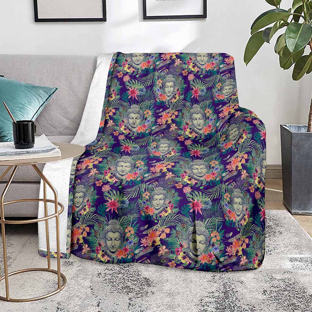 Tropical Buddha Print Blanket