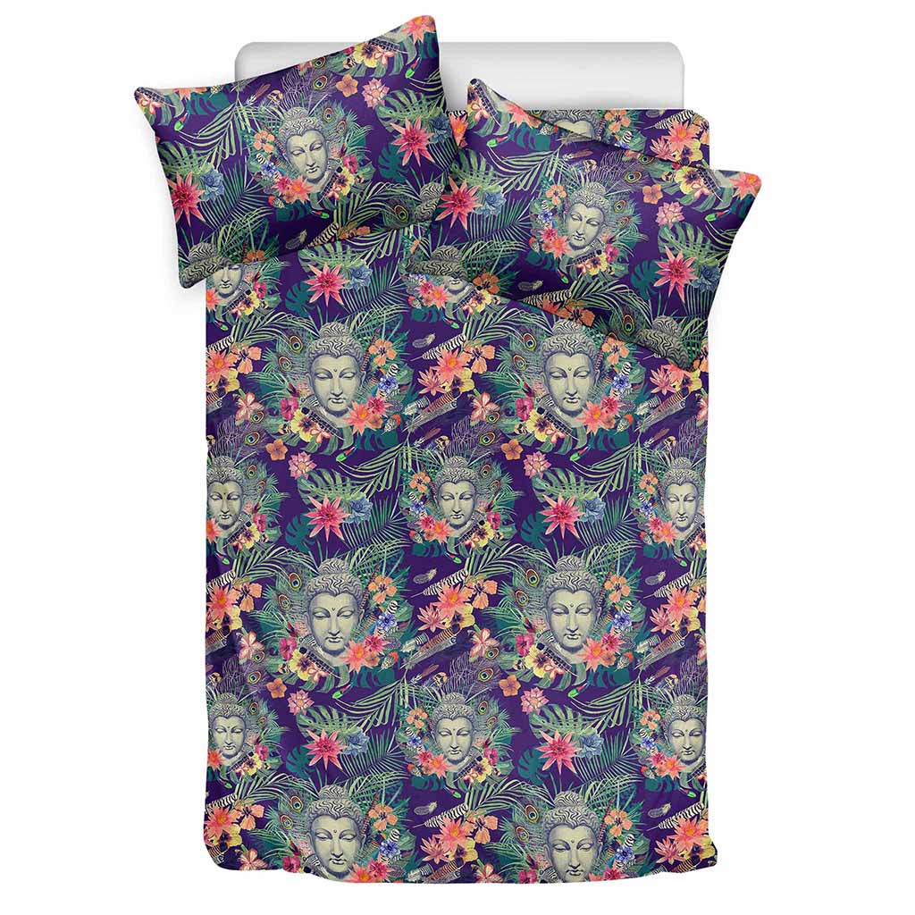Tropical Buddha Print Duvet Cover Bedding Set