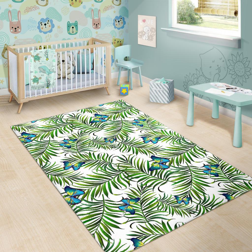 Tropical Butterfly Pattern Print Area Rug GearFrost