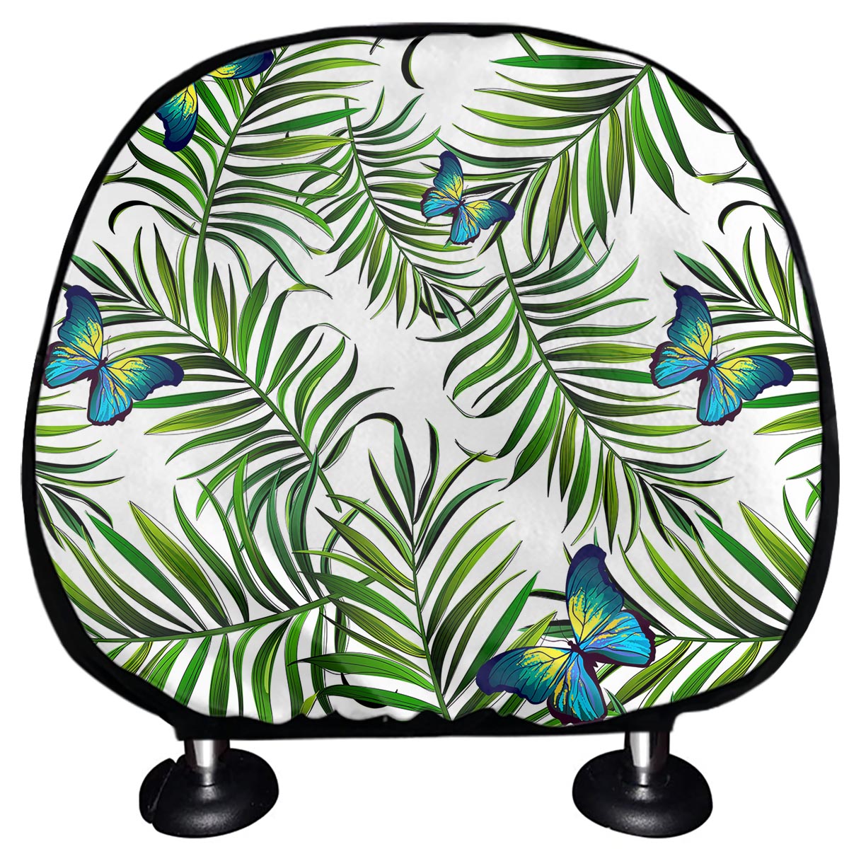 Tropical Butterfly Pattern Print Car Headrest Covers