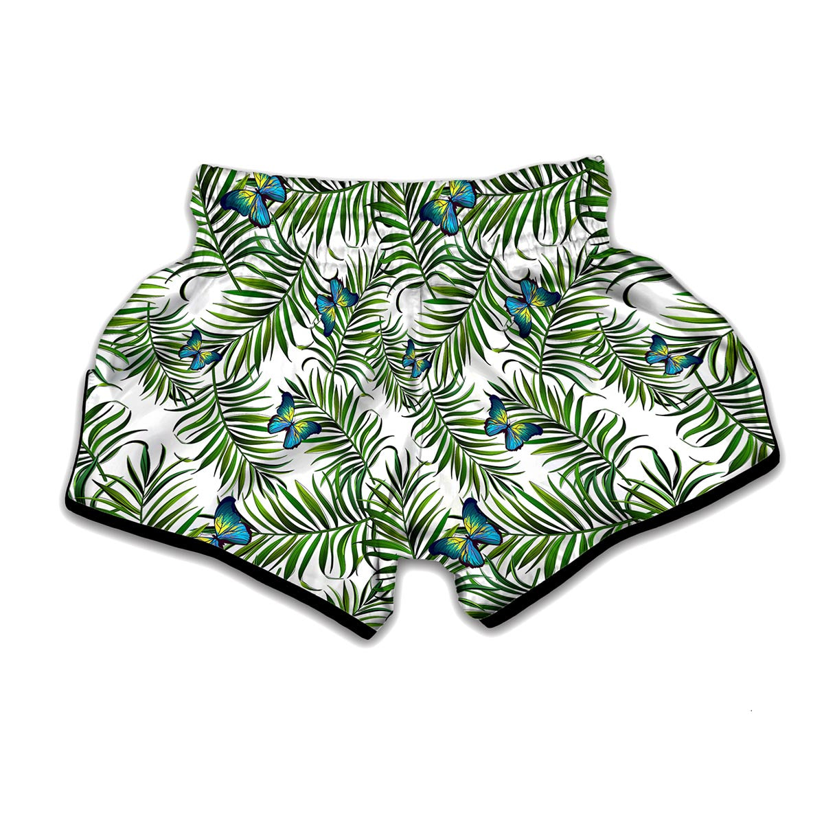 Tropical Butterfly Pattern Print Muay Thai Boxing Shorts