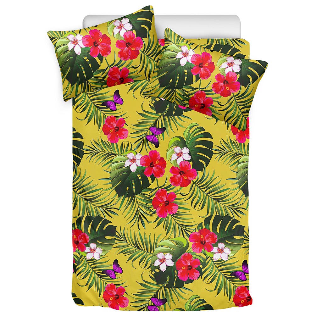 Tropical Exotic Hawaiian Pattern Print Duvet Cover Bedding Set