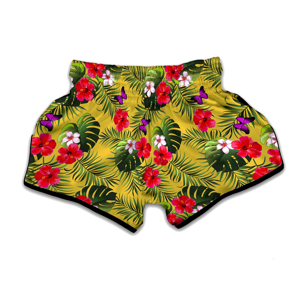 Tropical Exotic Hawaiian Pattern Print Muay Thai Boxing Shorts