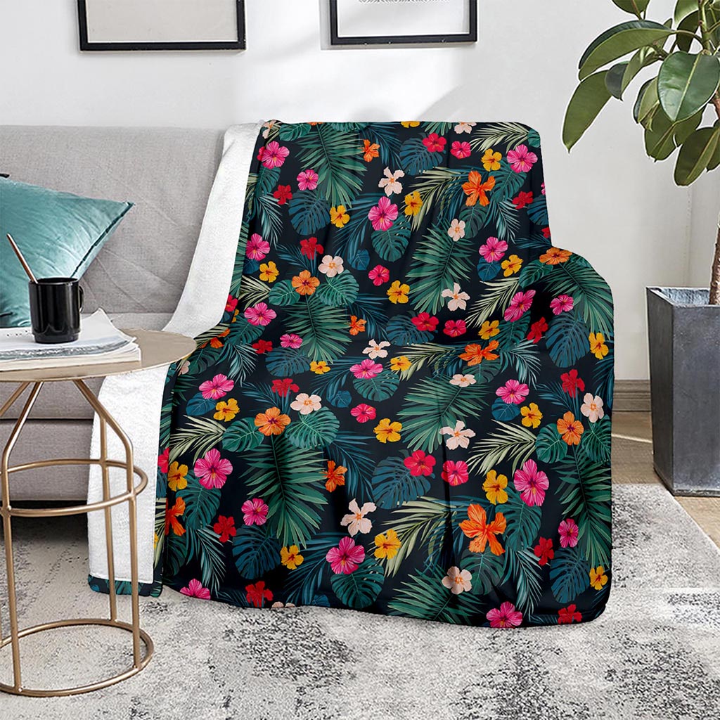 Tropical Flowers Hawaii Pattern Print Blanket