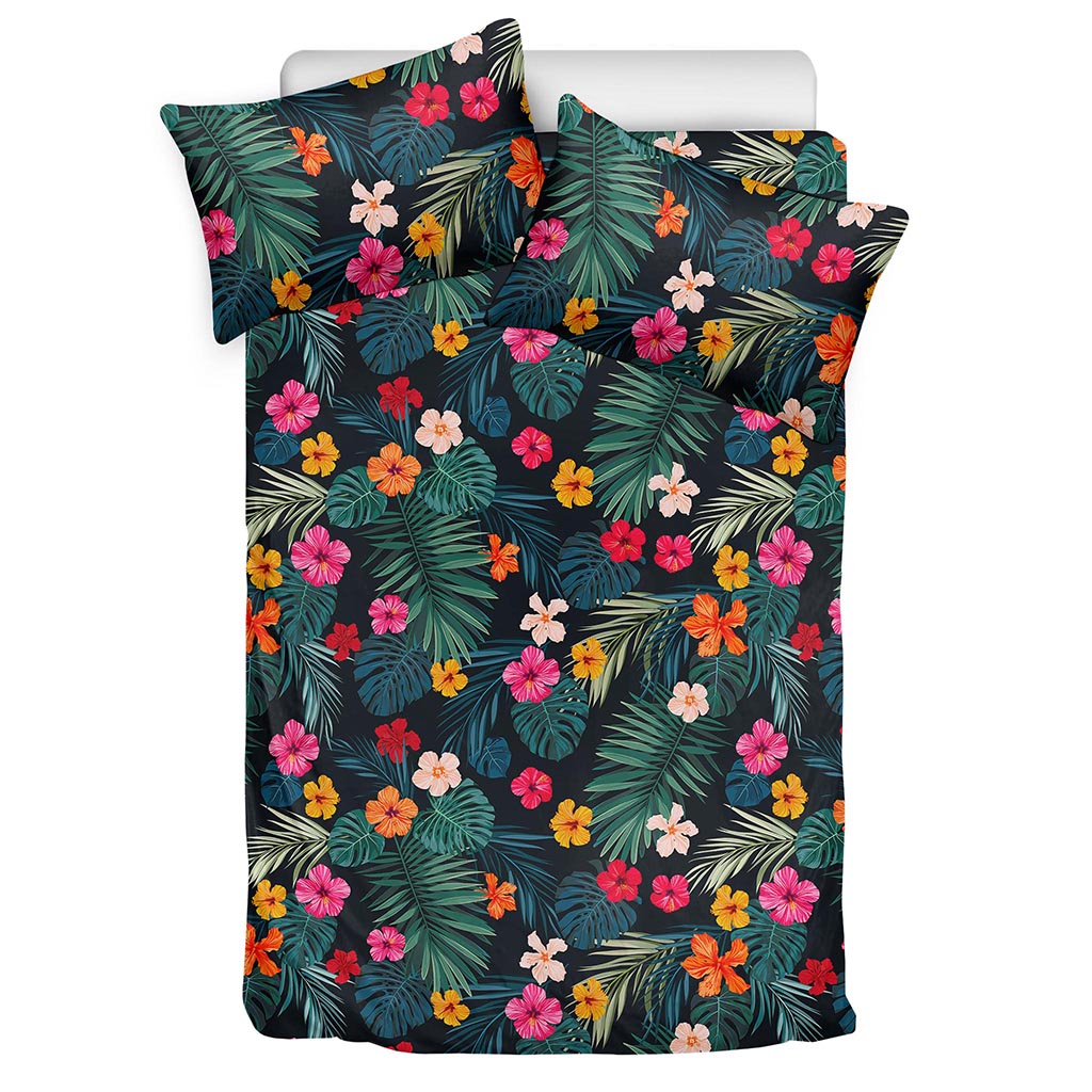 Tropical Flowers Hawaii Pattern Print Duvet Cover Bedding Set