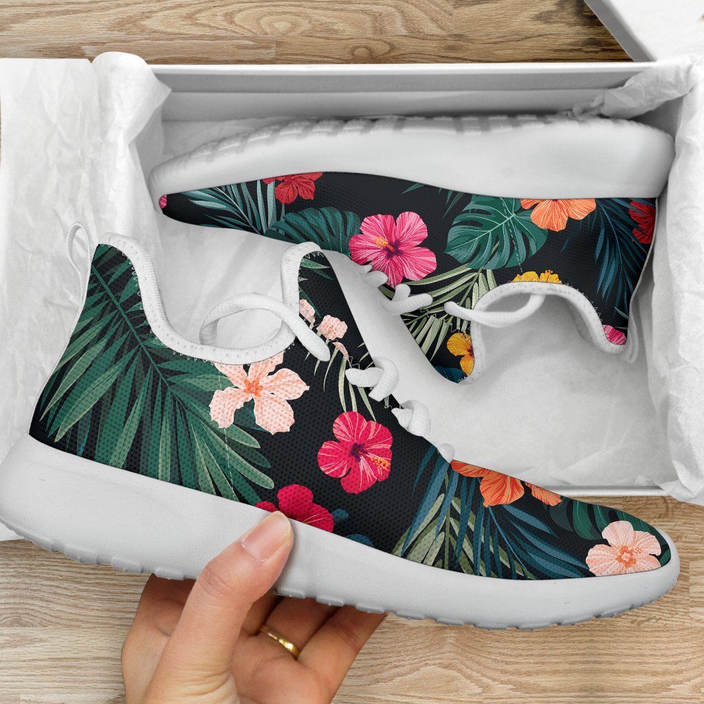 Tropical Flowers Hawaii Pattern Print Mesh Knit Shoes GearFrost