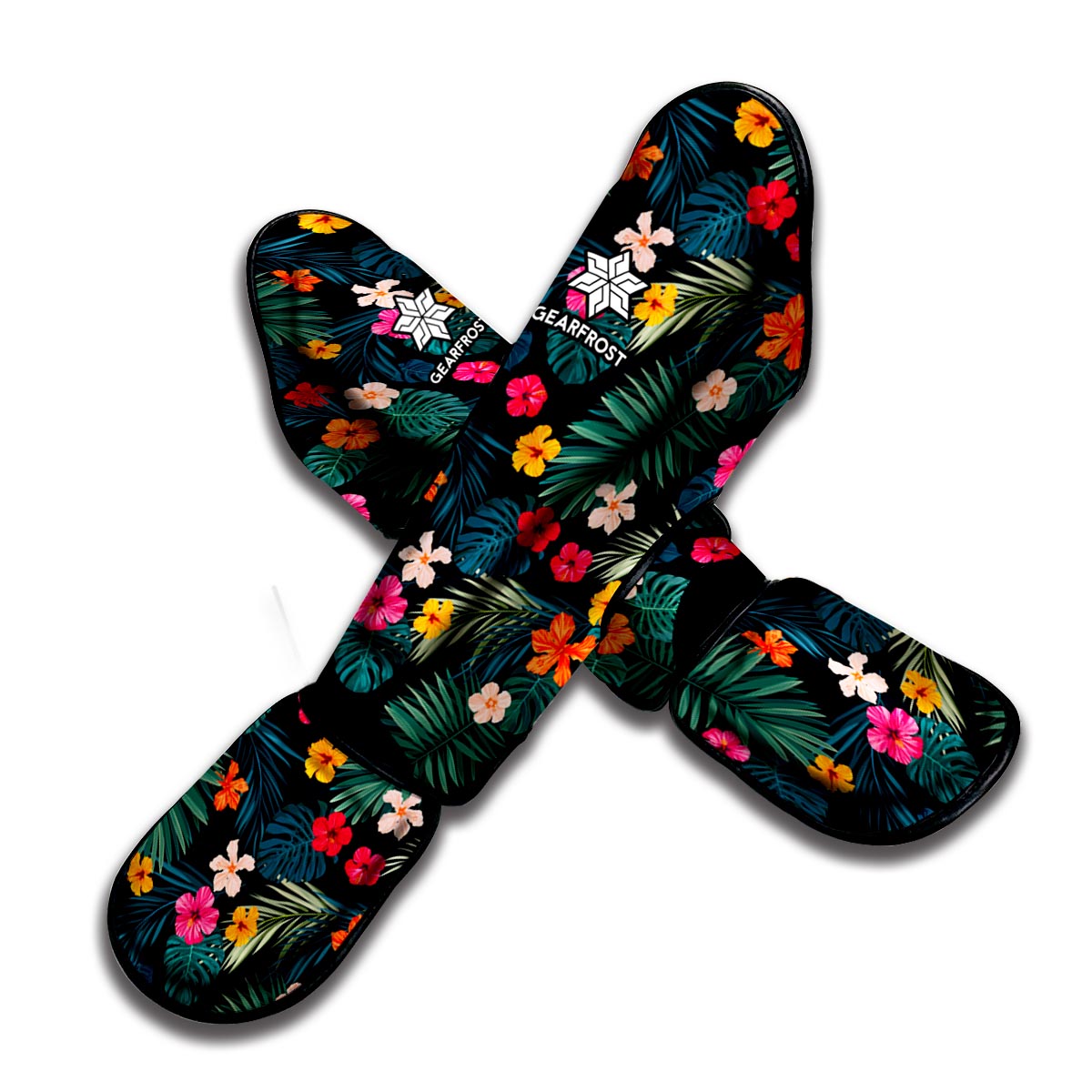 Tropical Flowers Hawaii Pattern Print Muay Thai Shin Guard