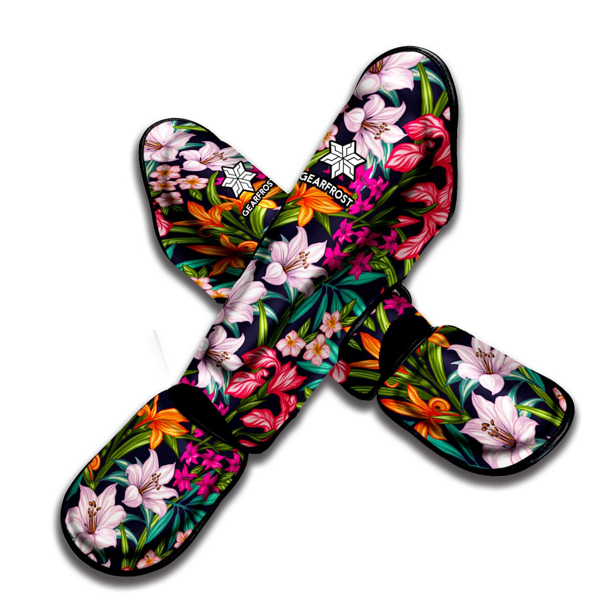 Tropical Flowers Pattern Print Muay Thai Shin Guard
