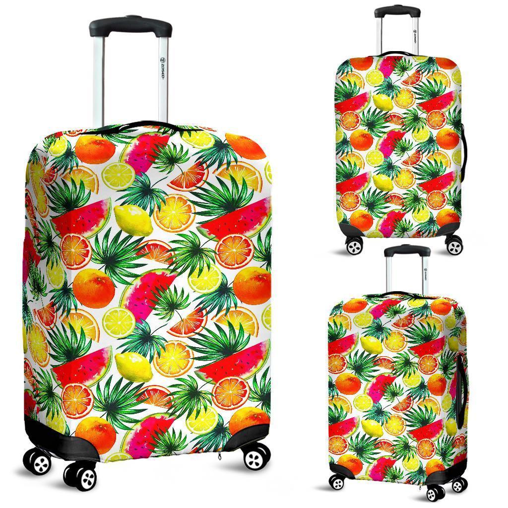 Tropical Fruit Leaf Pattern Print Luggage Cover GearFrost