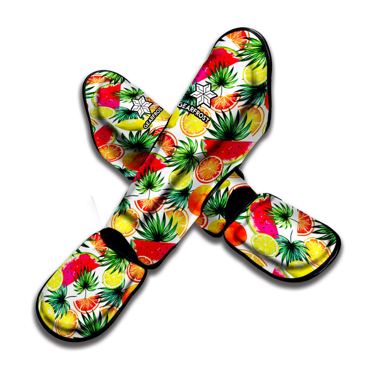 Tropical Fruit Leaf Pattern Print Muay Thai Shin Guard