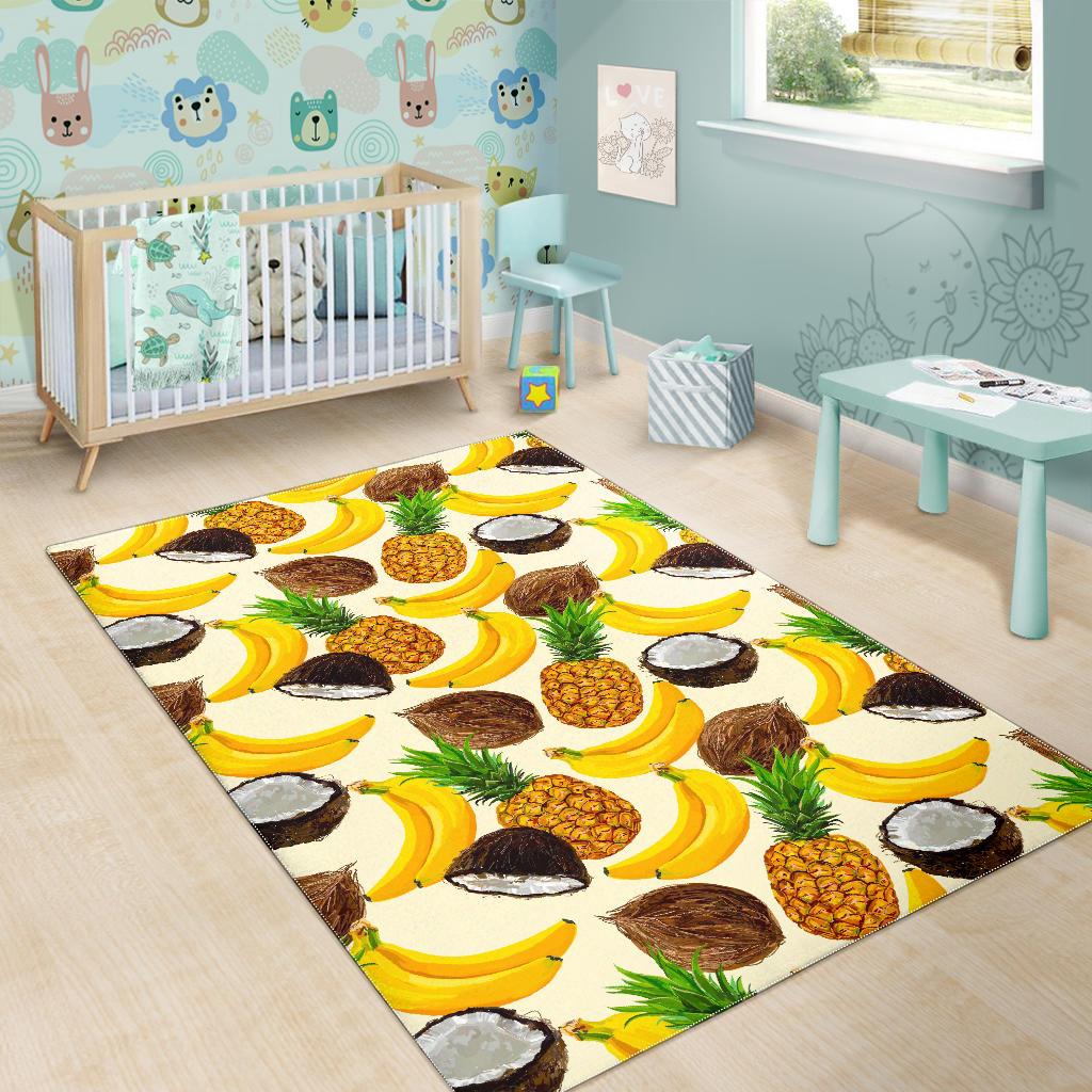 Tropical Fruits Pattern Print Area Rug GearFrost