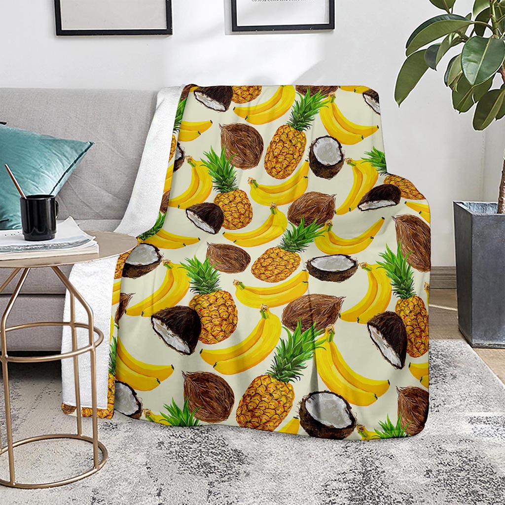 Tropical Fruits Pattern Print Blanket