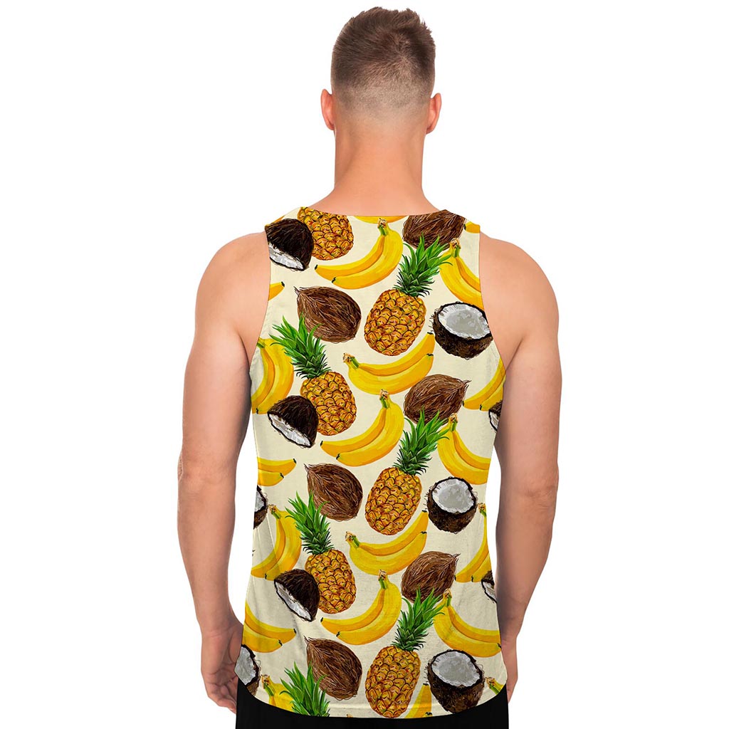 Tropical Fruits Pattern Print Men's Tank Top