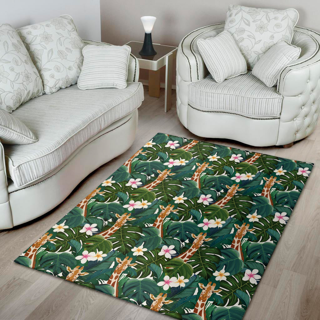 Tropical Giraffe Pattern Print Area Rug