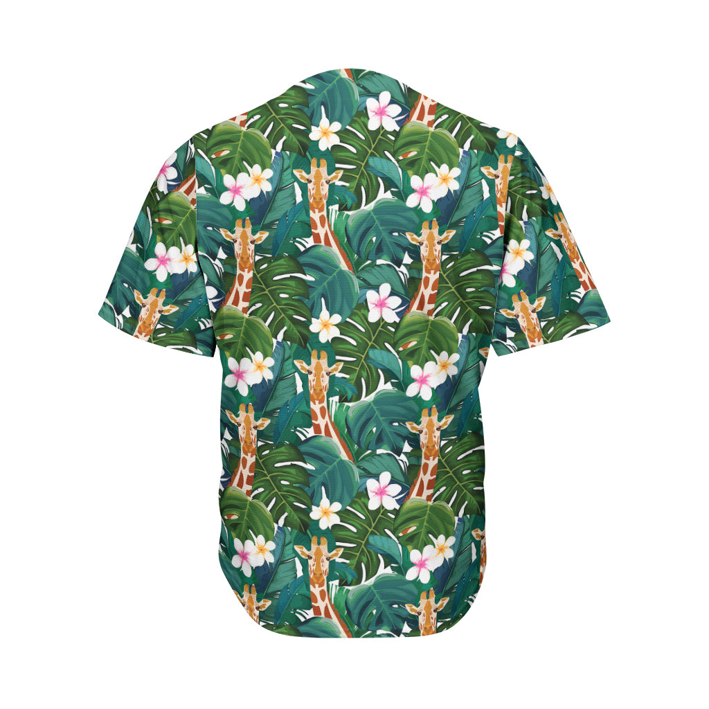 Tropical Giraffe Pattern Print Men's Baseball Jersey
