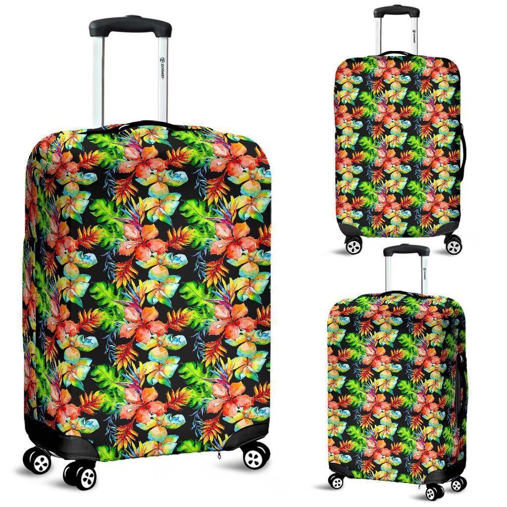 Tropical Hawaii Flowers Pattern Print Luggage Cover GearFrost