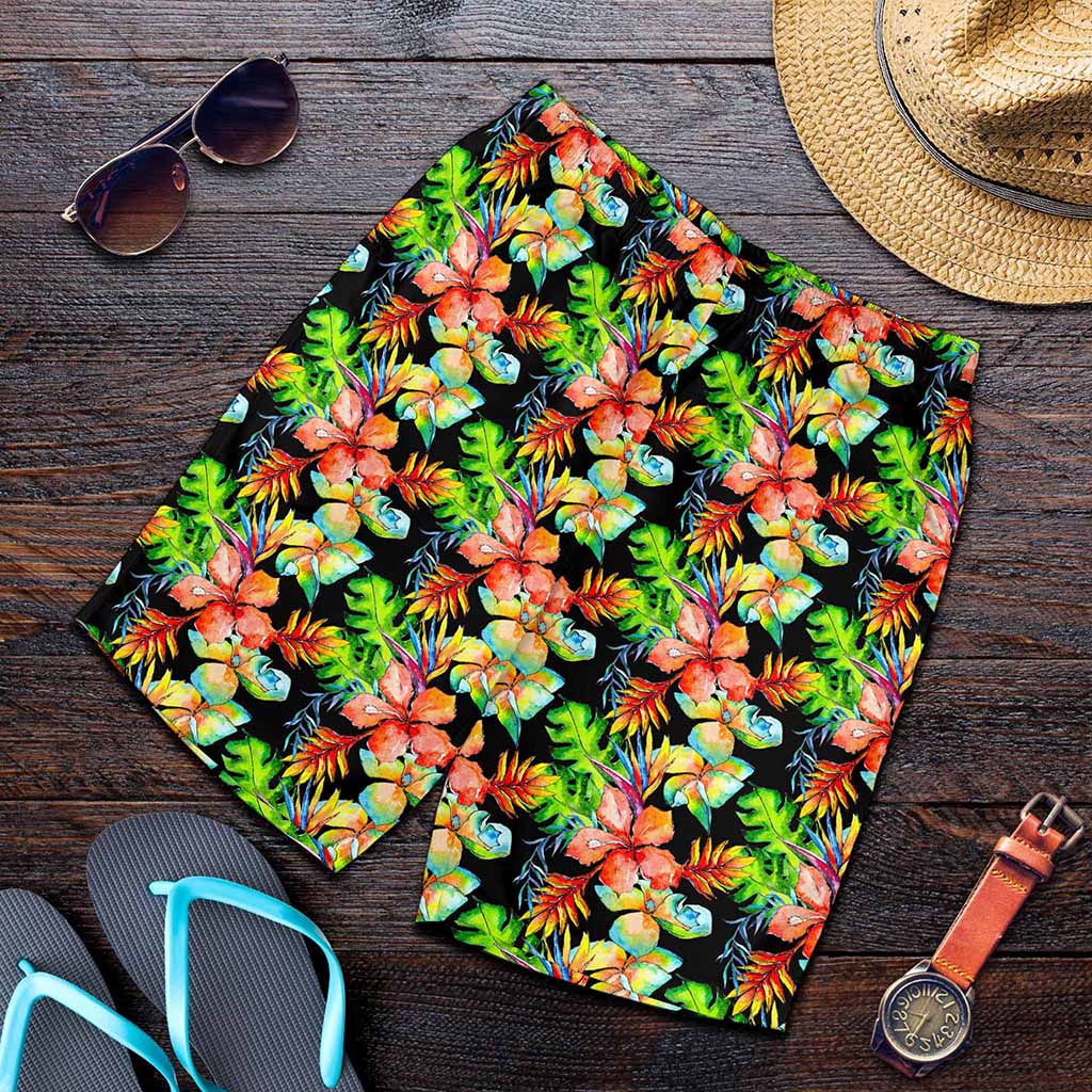 Tropical Hawaii Flowers Pattern Print Men's Shorts