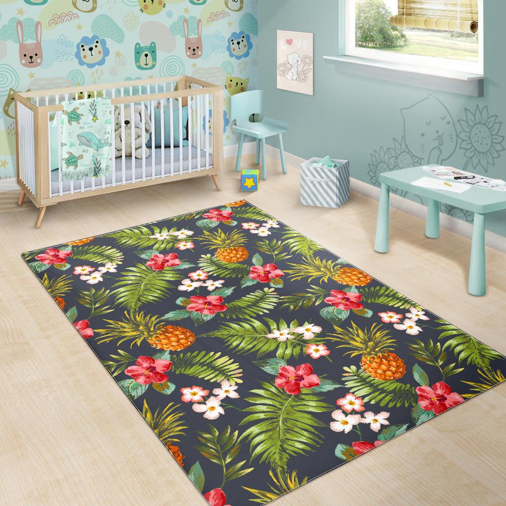 Tropical Hawaii Pineapple Pattern Print Area Rug GearFrost