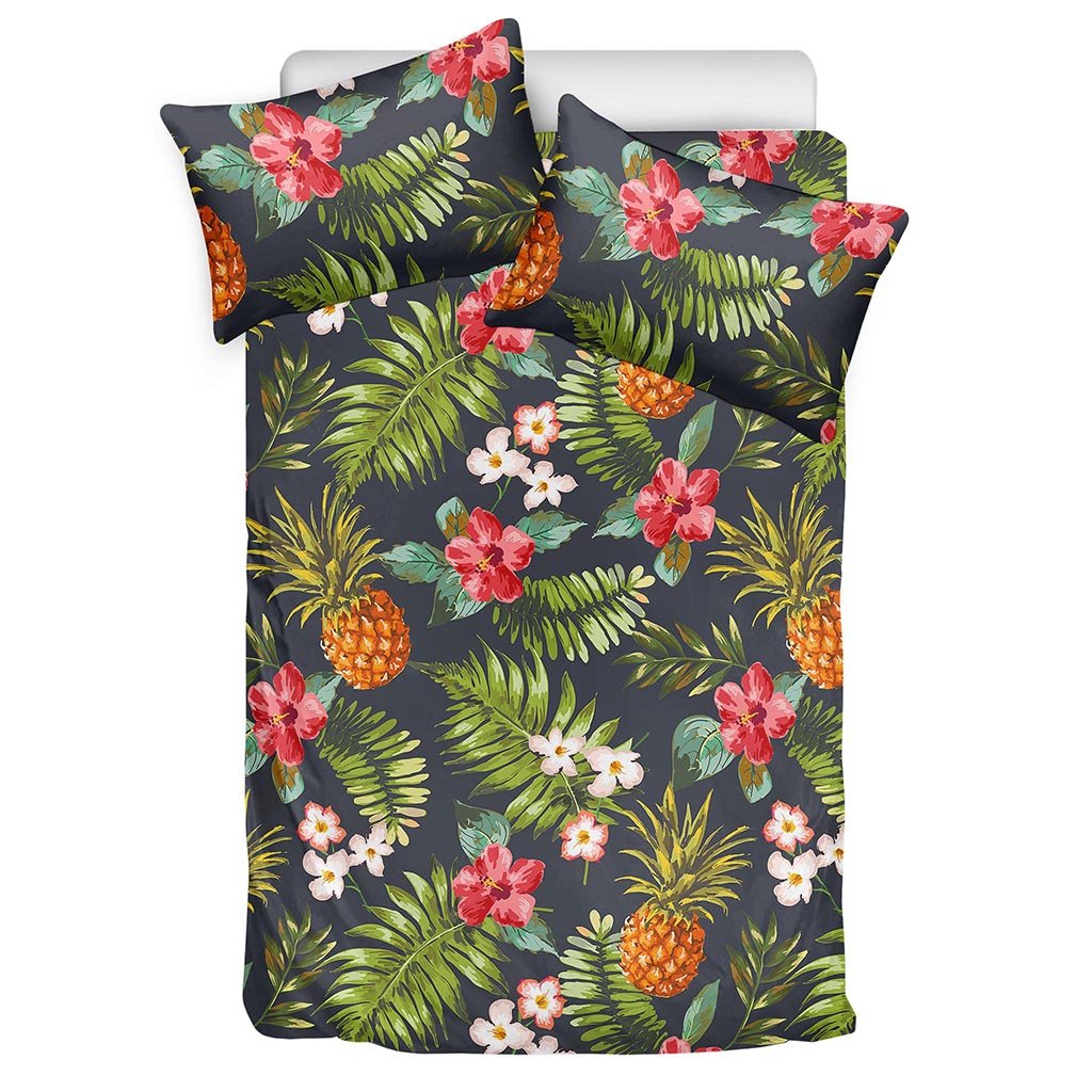 Tropical Hawaii Pineapple Pattern Print Duvet Cover Bedding Set