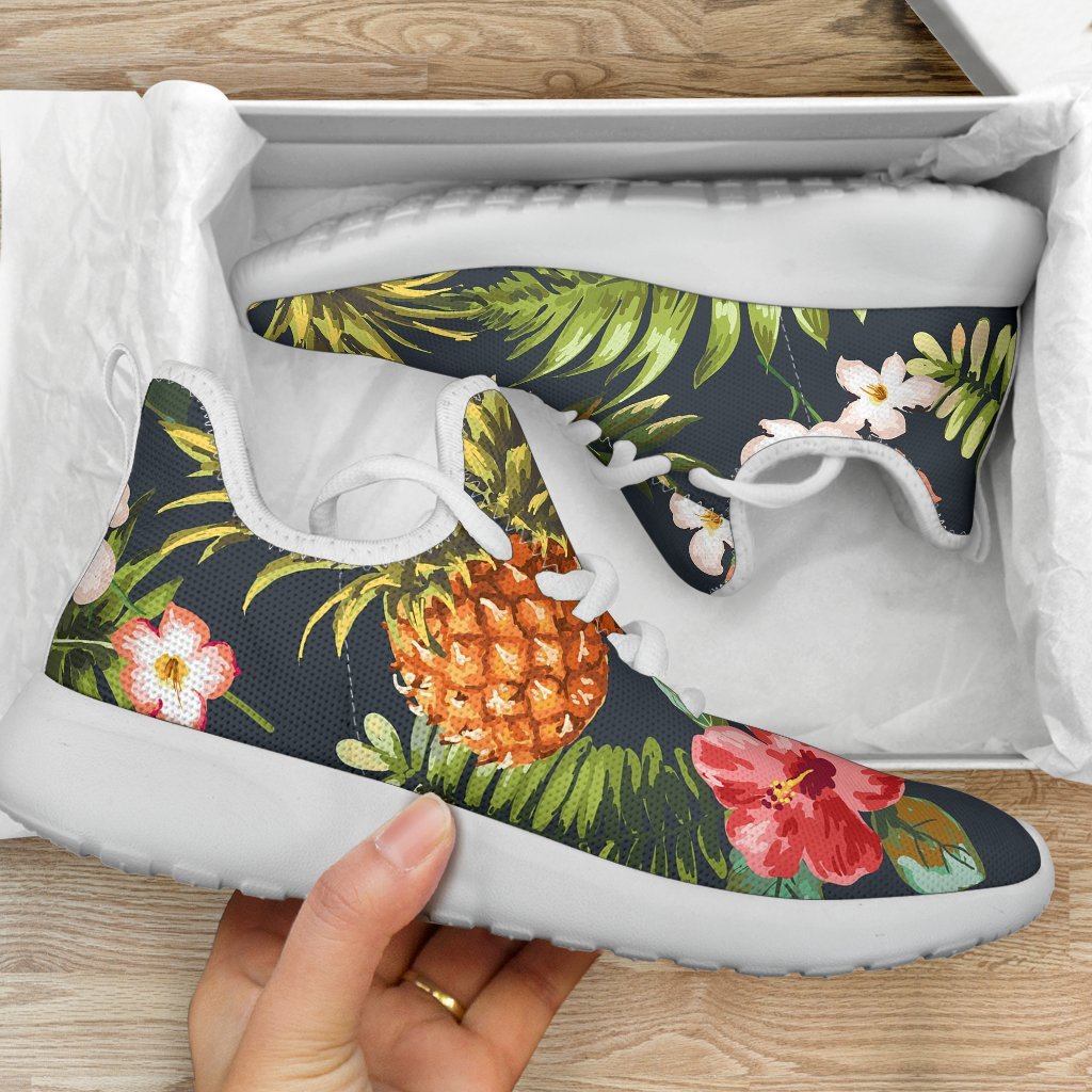 Tropical Hawaii Pineapple Pattern Print Mesh Knit Shoes GearFrost