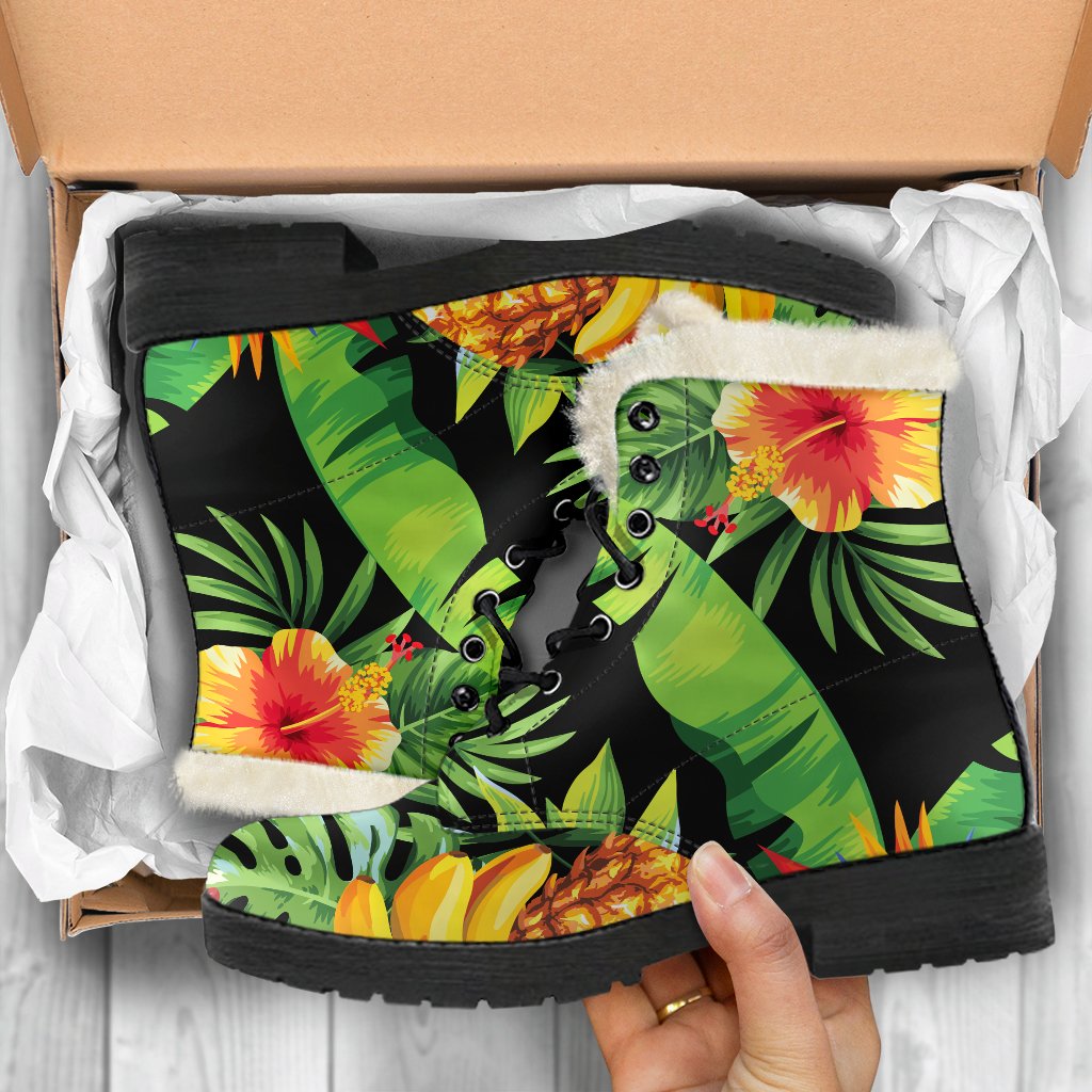 Tropical Hawaiian Fruits Pattern Print Comfy Boots GearFrost