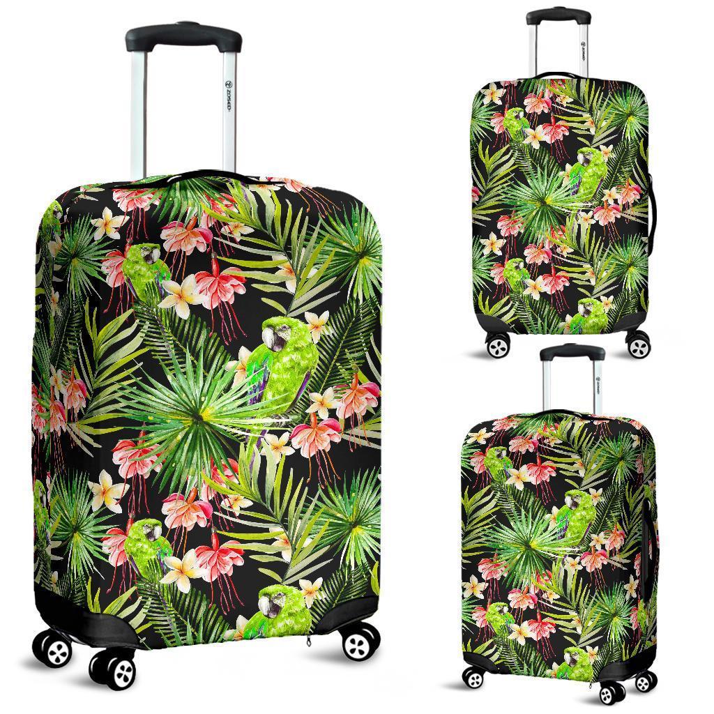 Tropical Hawaiian Parrot Pattern Print Luggage Cover GearFrost