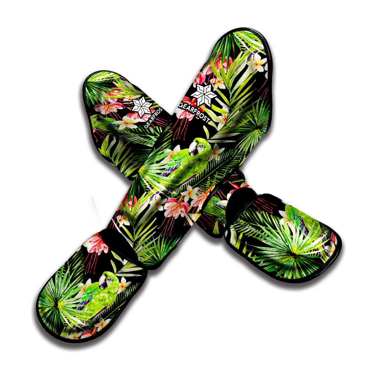 Tropical Hawaiian Parrot Pattern Print Muay Thai Shin Guard