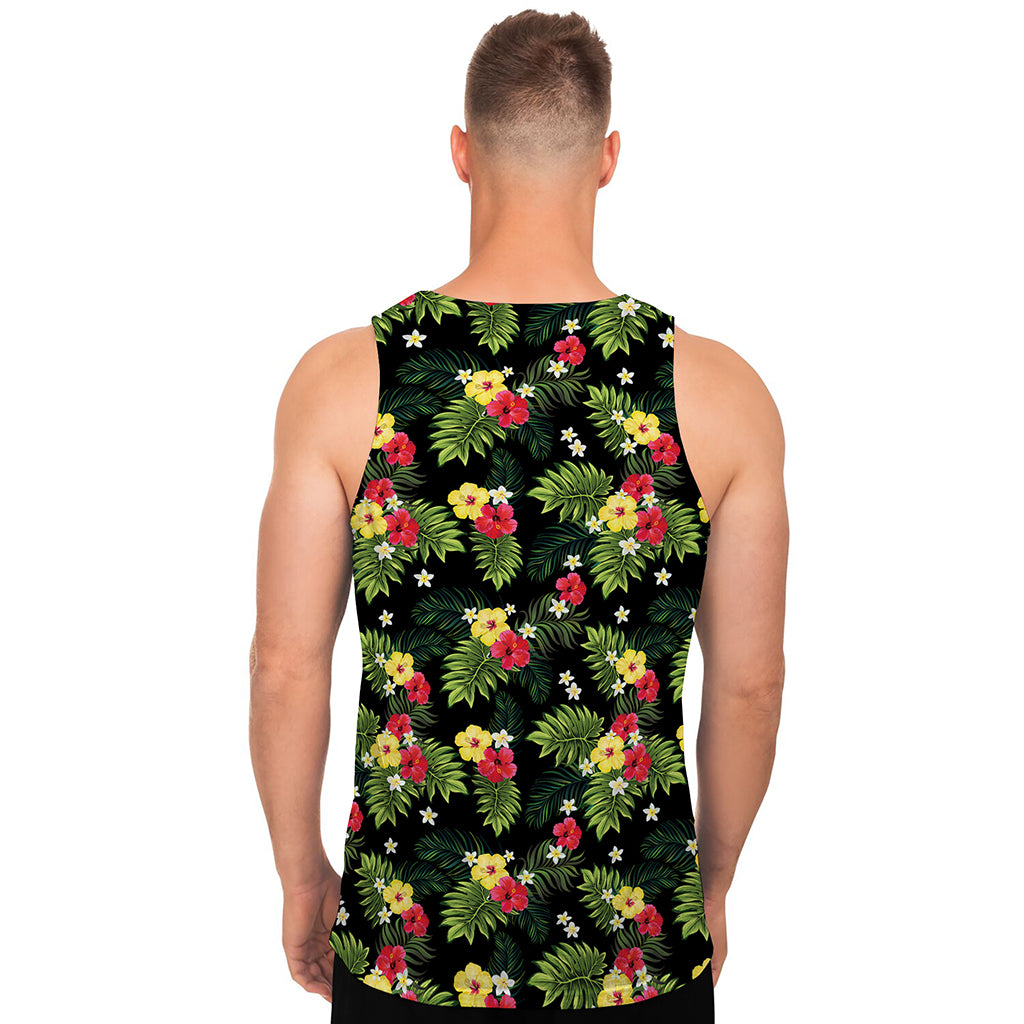 Tropical Hibiscus Aloha Pattern Print Men's Tank Top