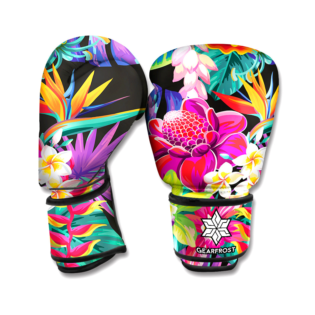 Tropical Hummingbird Print Boxing Gloves