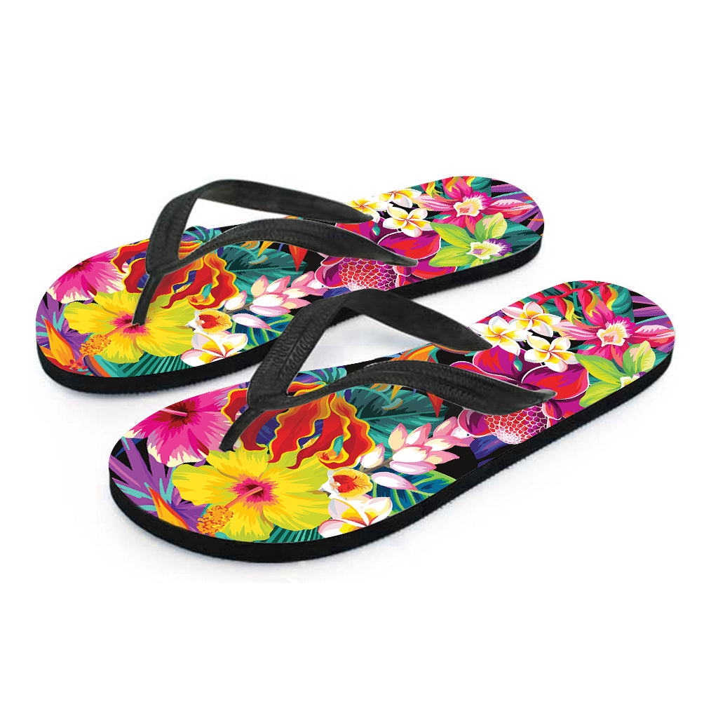 Tropical Hummingbird Print Flip Flops