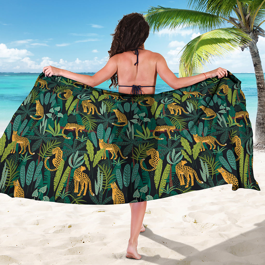 Tropical Jaguar Pattern Print Beach Sarong Wrap