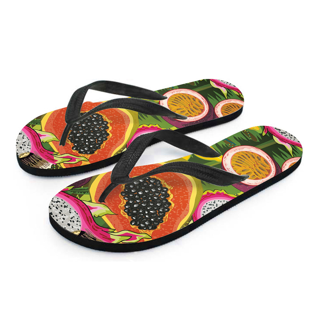 Tropical Jungle Fruits Pattern Print Flip Flops