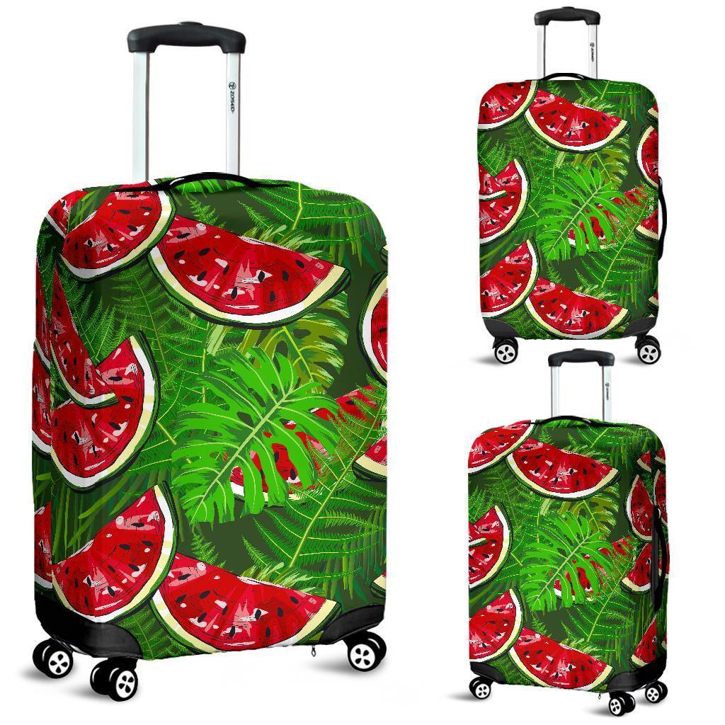 Tropical Leaf Watermelon Pattern Print Luggage Cover GearFrost