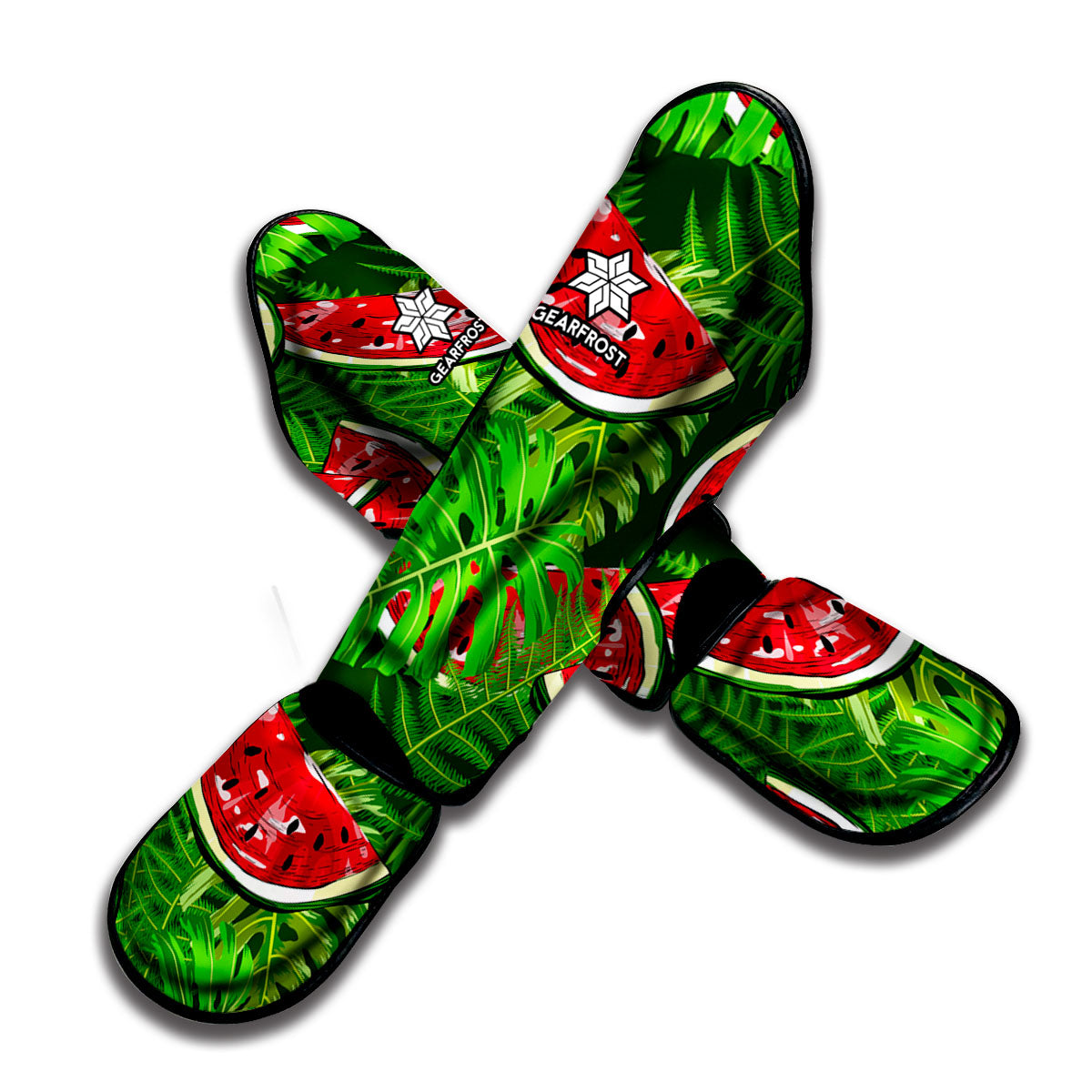 Tropical Leaf Watermelon Pattern Print Muay Thai Shin Guard