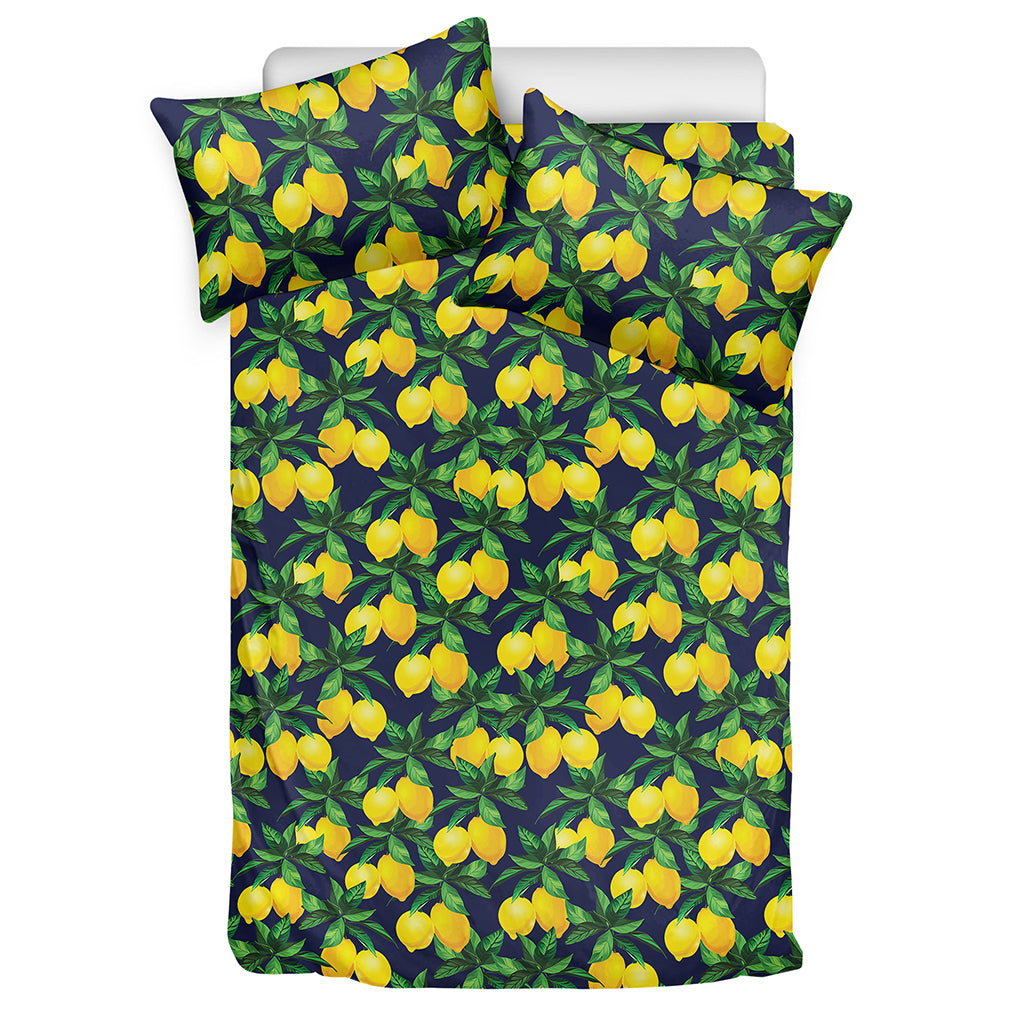 Tropical Lemon Pattern Print Duvet Cover Bedding Set